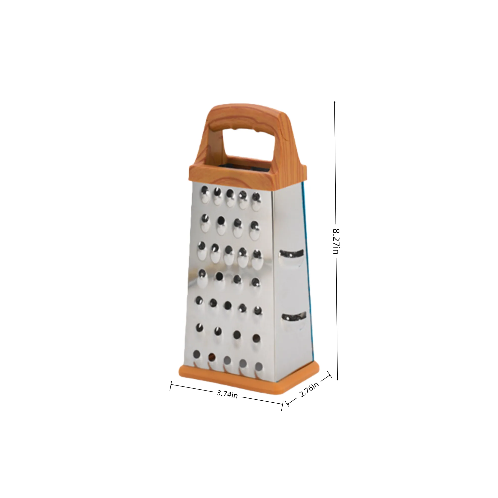 4-sided wooden handle stainless steel box grater 2