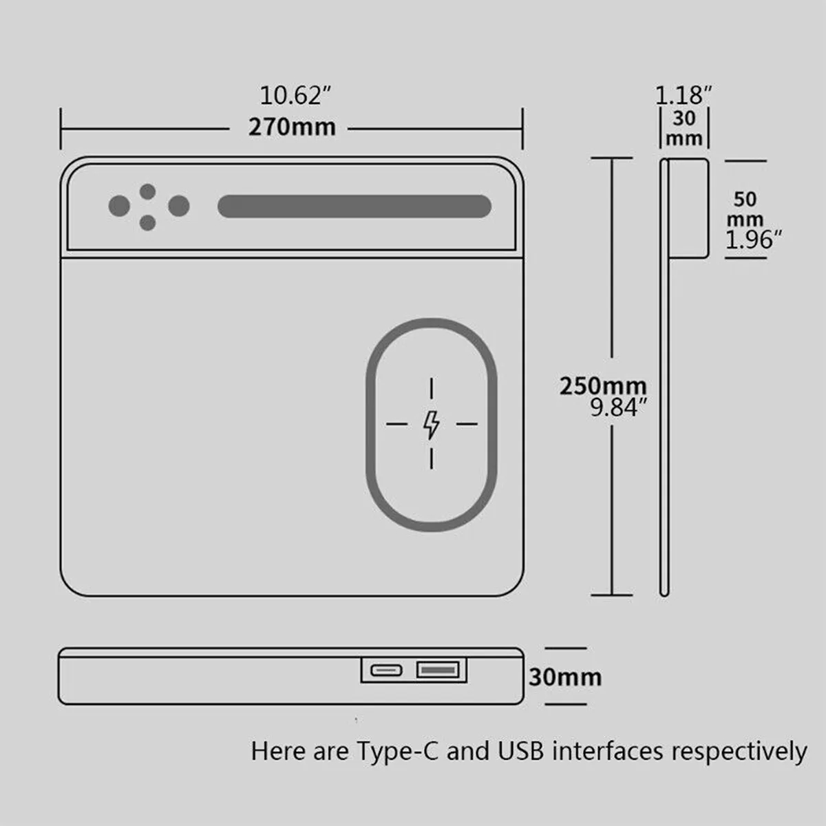 Custom Bamboo Wooden 15W Phone Wireless Charging Mouse Pad 5