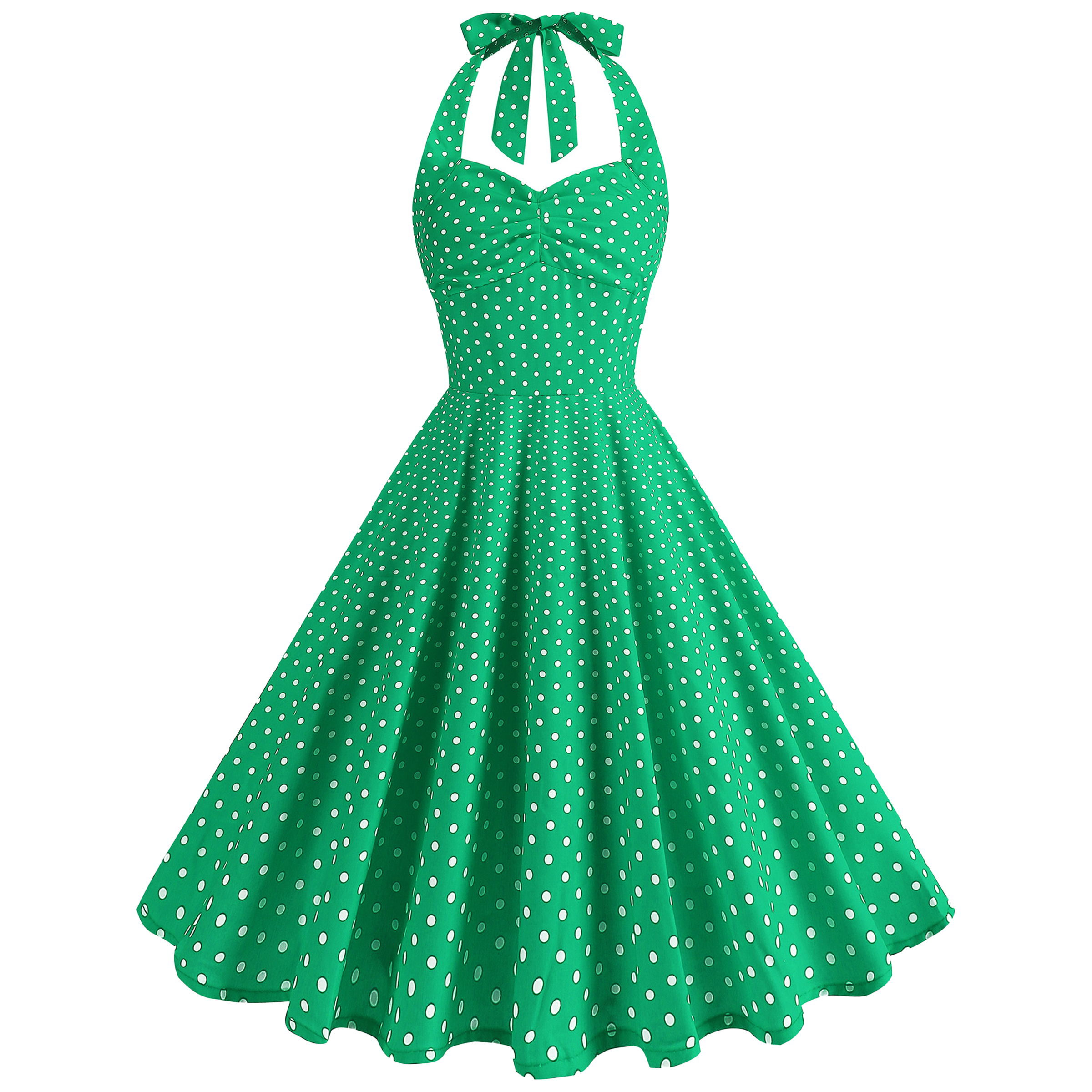 Polyester High Waisted Waist Cinched Neck Hanging Dress 12