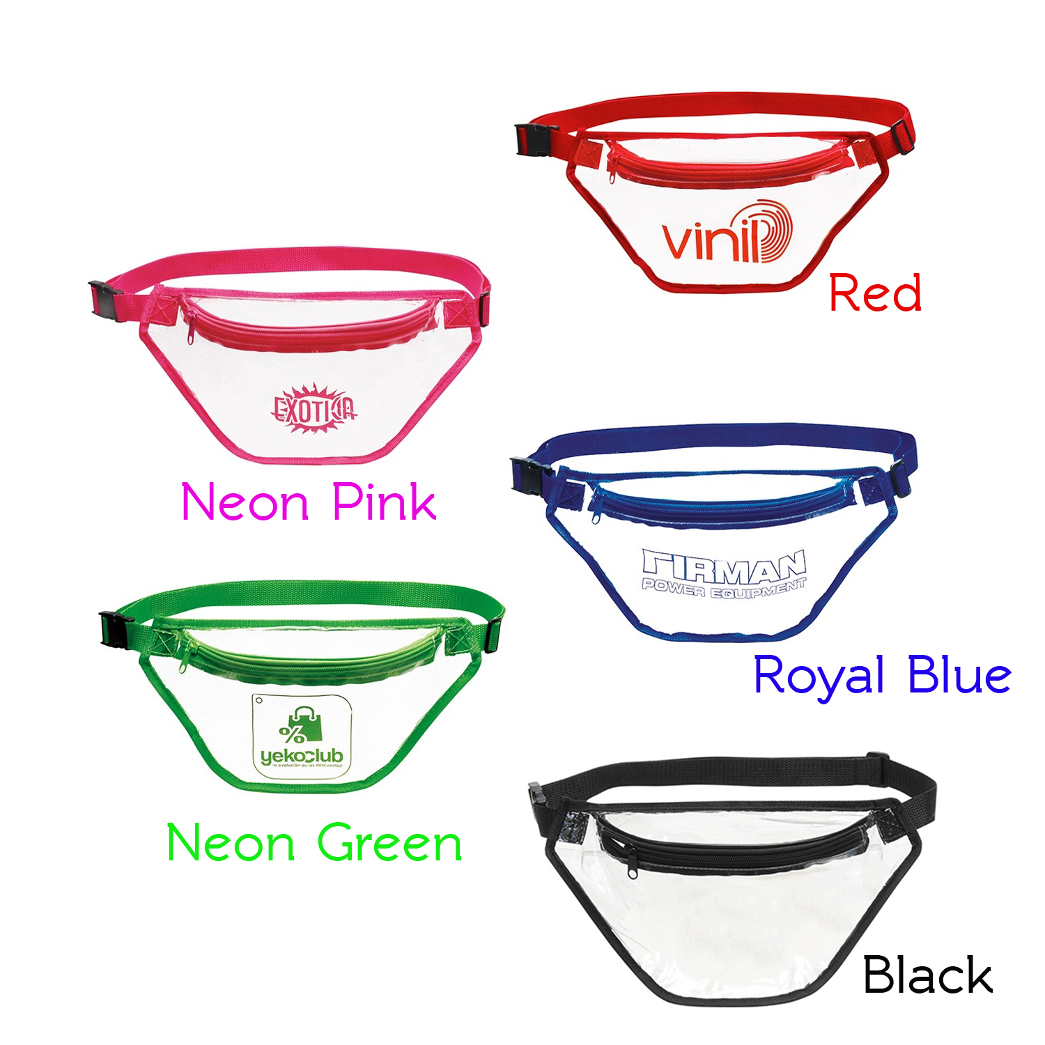 Clear 1-Zipper Fanny Pack 2