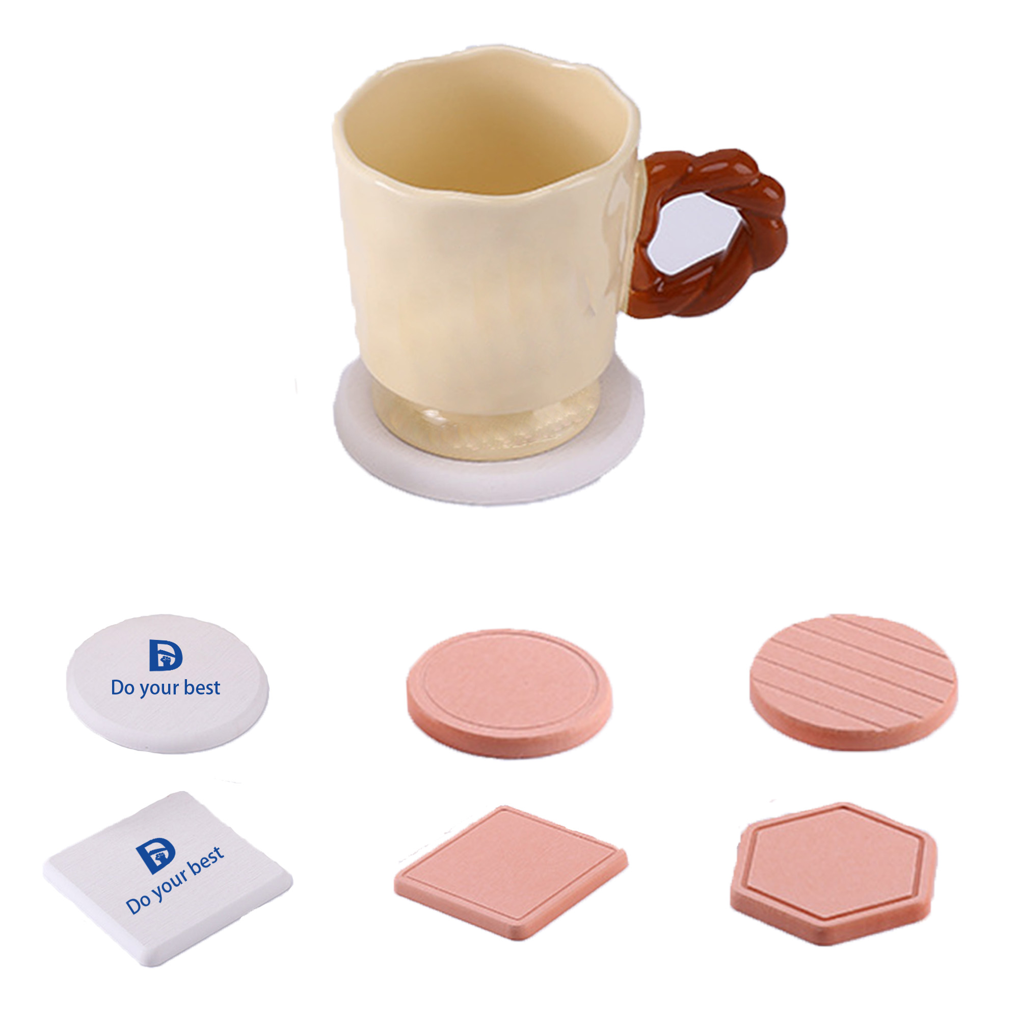 Customizable Shape Diatomaceous Coasters 1