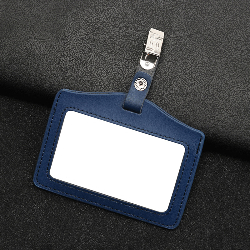 Genuine Leather Badge Holder with Metal Buckle 4