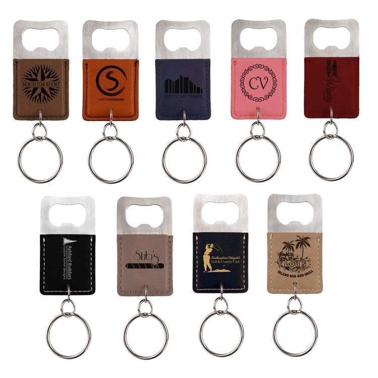 Sleek Leatherette Bottle Opener Keychain 4