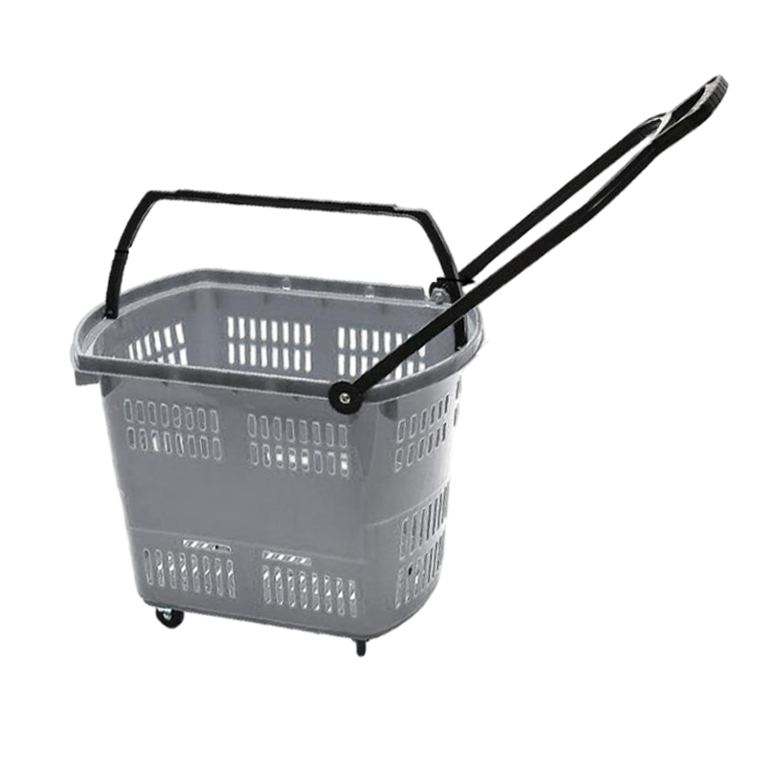 Plastic Wheeled Shopping Baskets w/ Handles 22