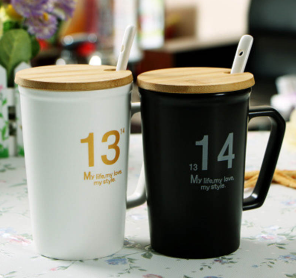 Creative ceramic cup 1314 couple coffee milk mug 2