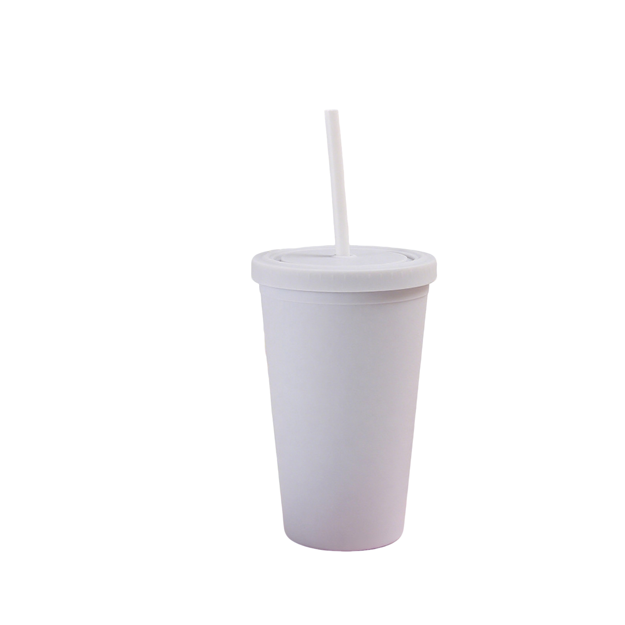 Sixteen Ounce Double Walled Tumbler With Straw 3.97" x 8" 9