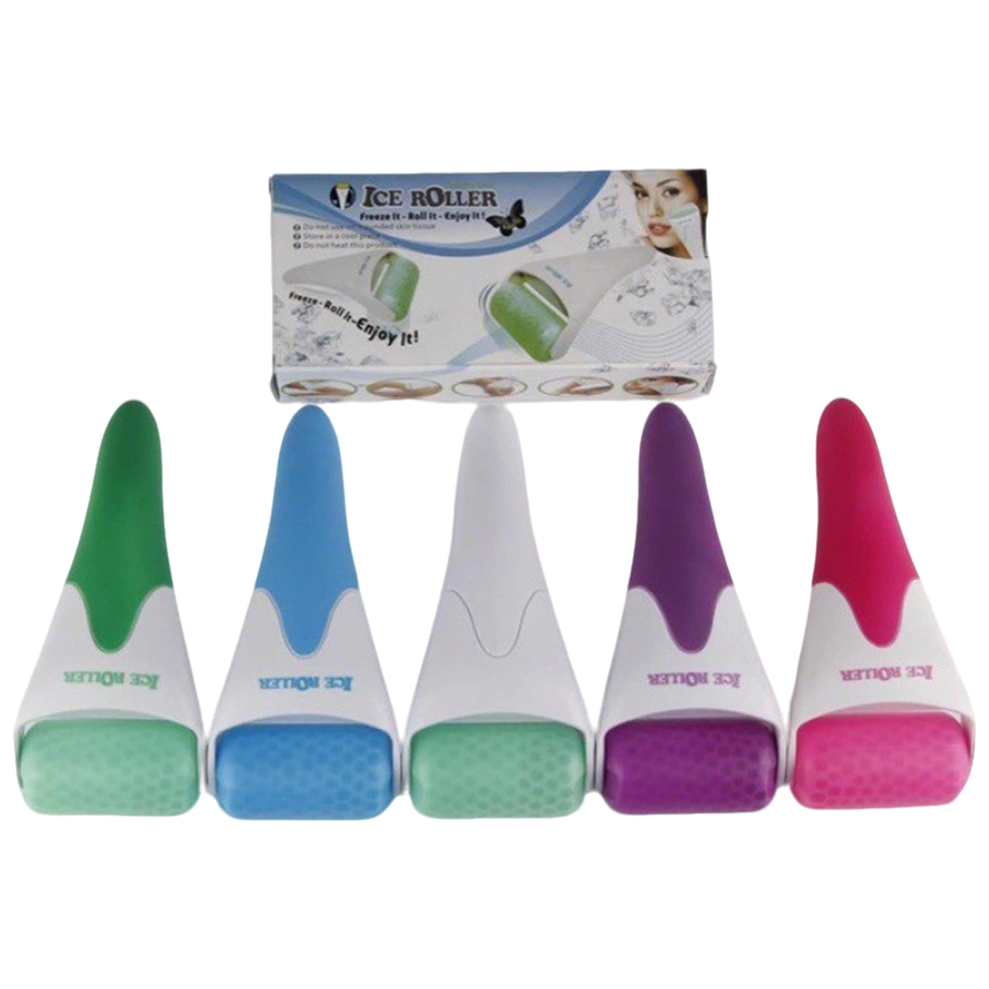 Facial Massage Ice Roller With Plastic Handle 4