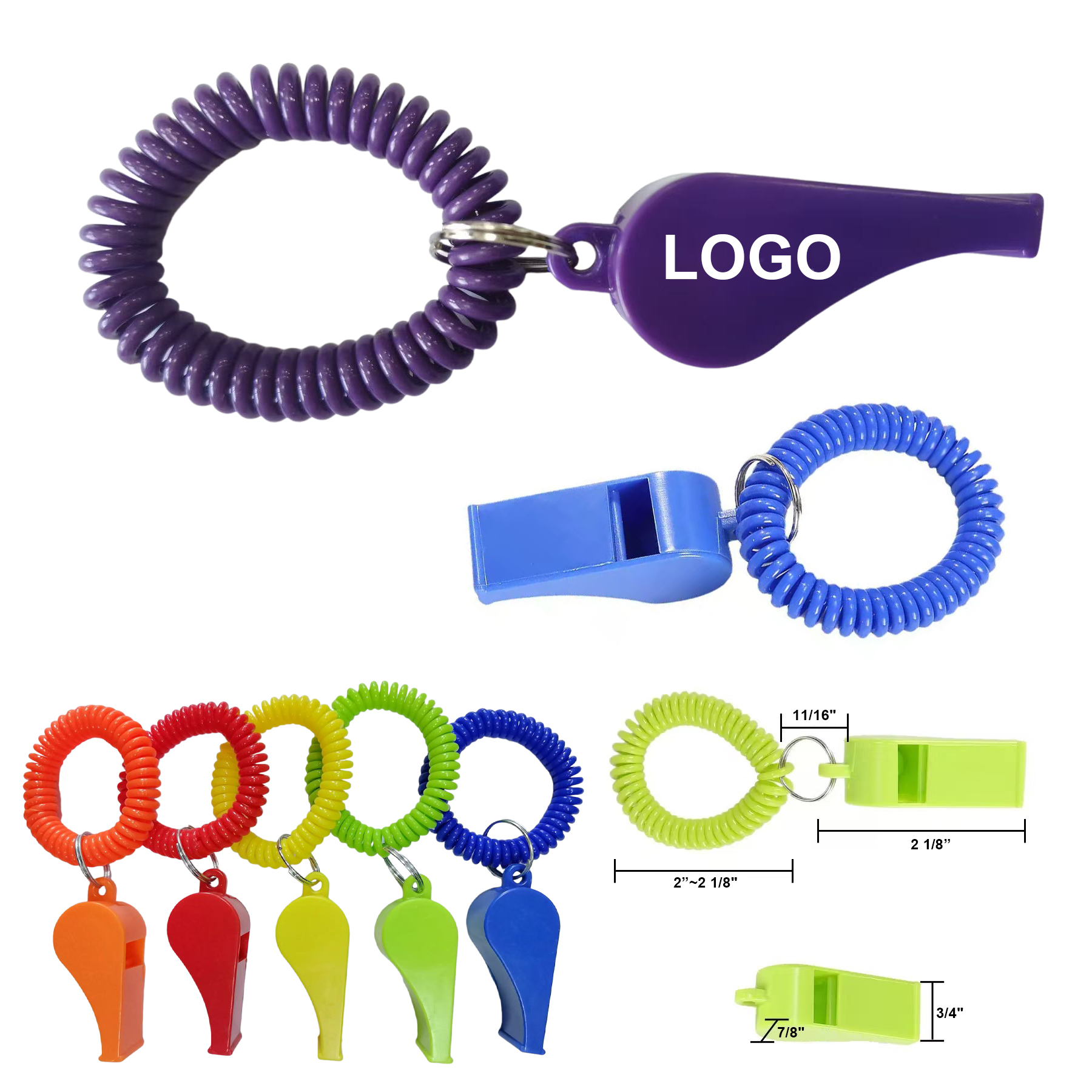 Spring Plastic Whistle Keychain 1