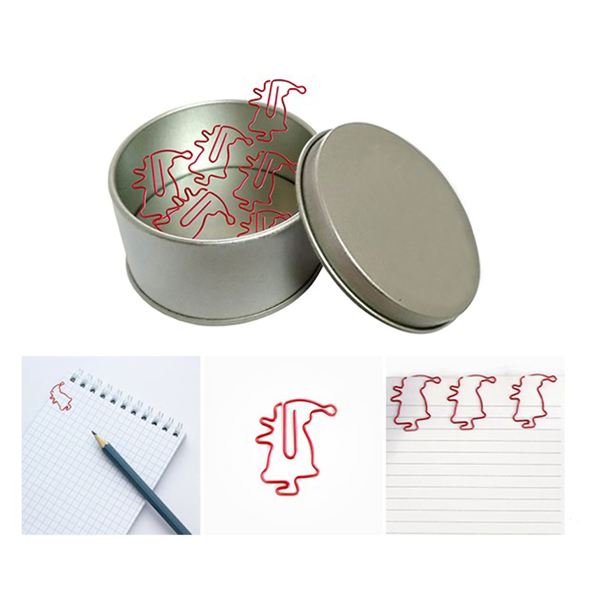 Santa Claus Paper Clips w/Tin Container 2