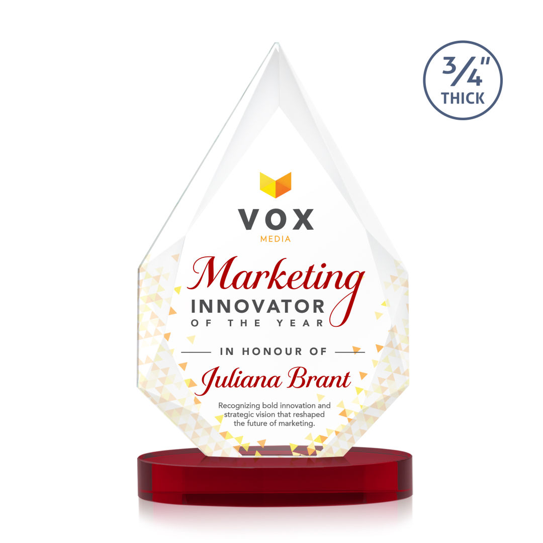 Hawthorne VividPrint™ Award on Alberton Base - Red 4