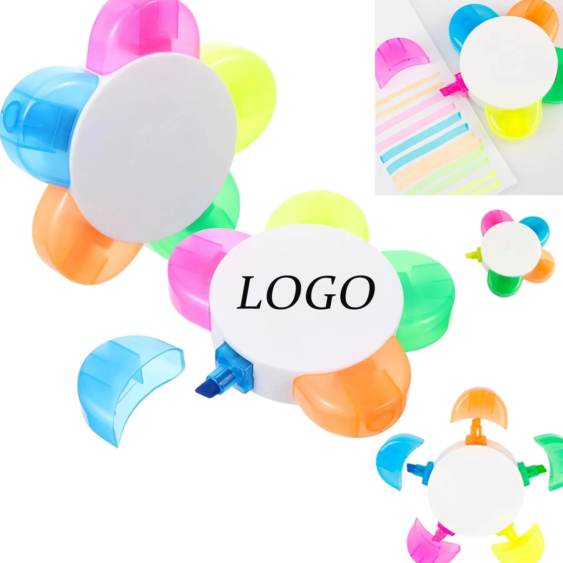 5 Color Flower Shape Highlighter Pens 2