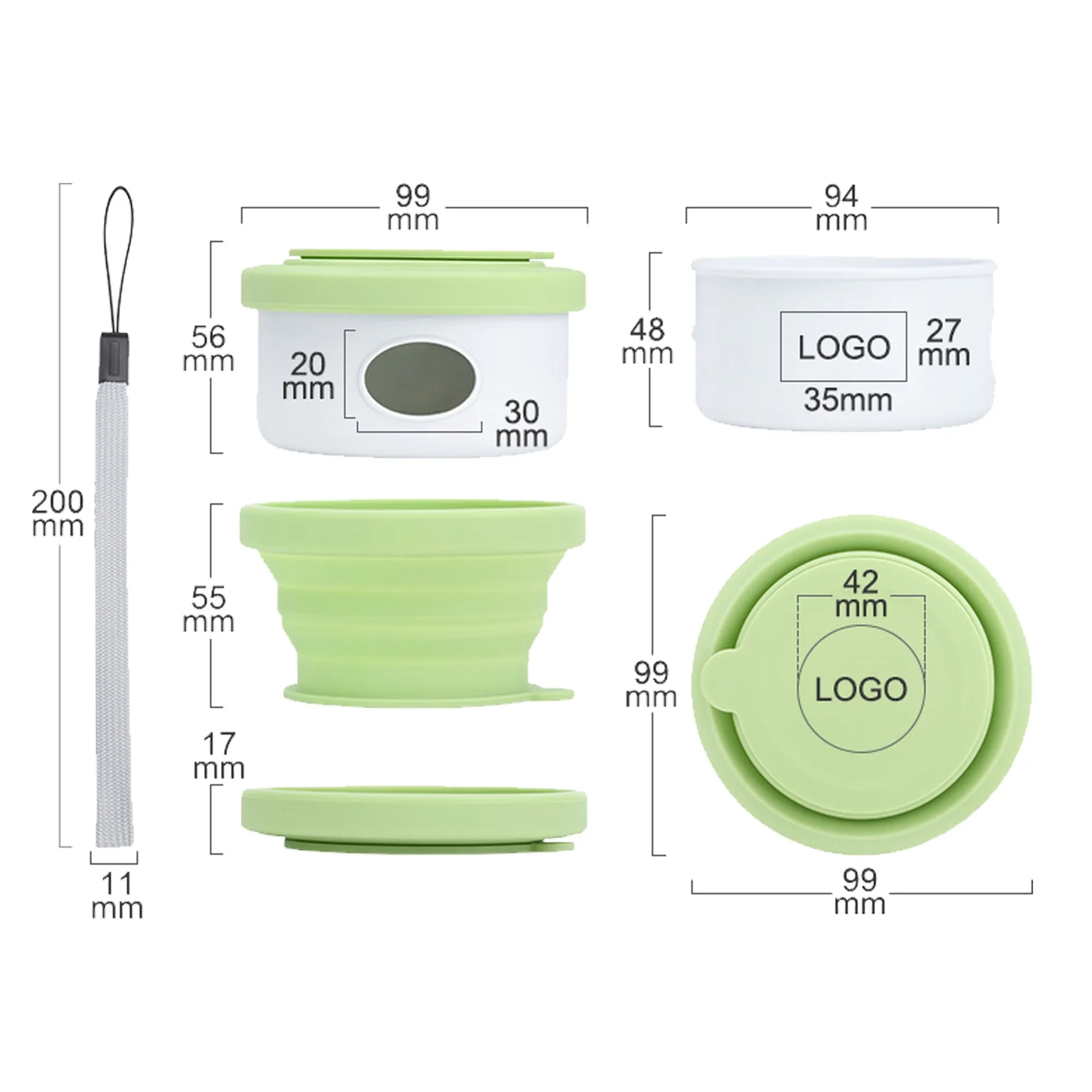 Outdoor Pet Multifunctional Feeding Bowl Set With Trash Belt 6