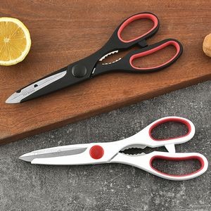 Ergonomic Kitchen Scissors With Walnut Cracker Handle Stainless Steel 14