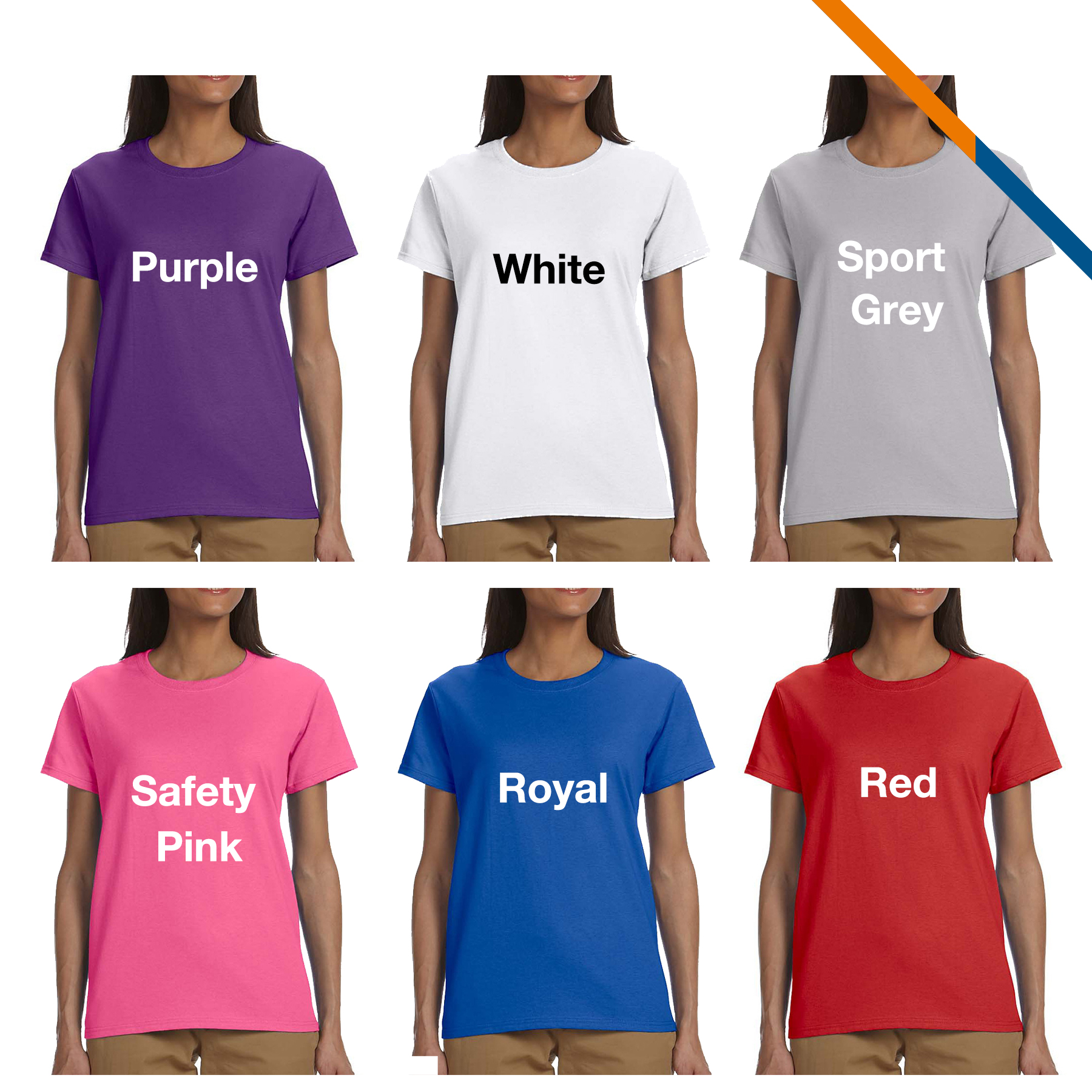 Gildan® 6.1 oz 100% Cotton Preshrunk Ladies T-shirts 3
