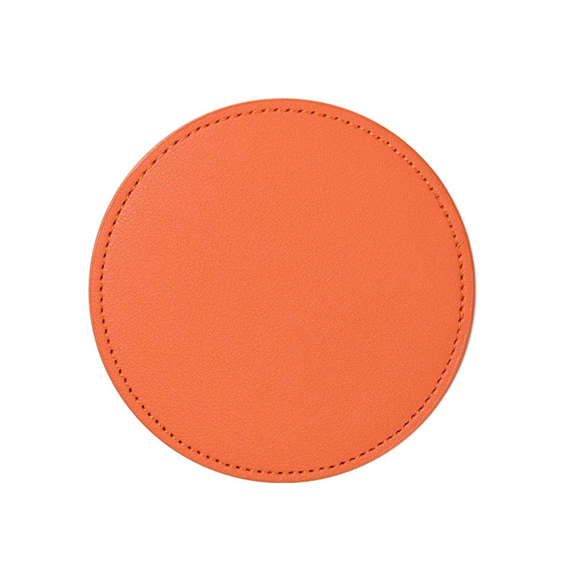Soft PU Leather Round Coaster MOQ 50PCS 2