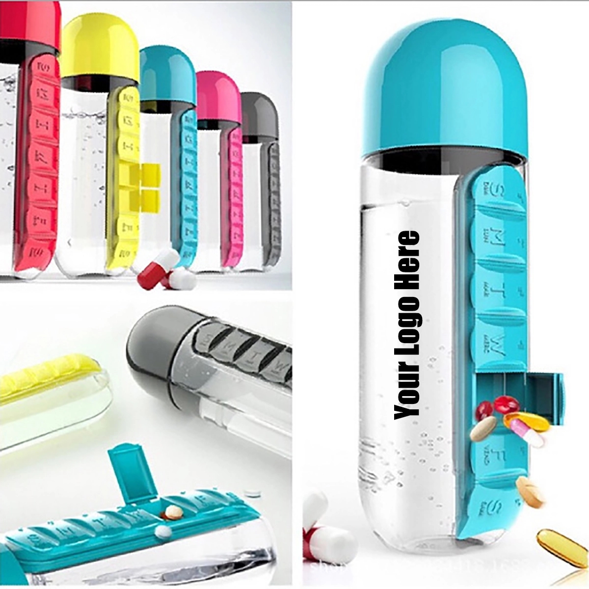 Portable Pill Organizer Water Bottle 4
