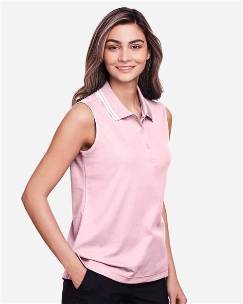 Women's CrownLux Performance® Plaited Tipped Sleeveless Polo - DG20SW 23
