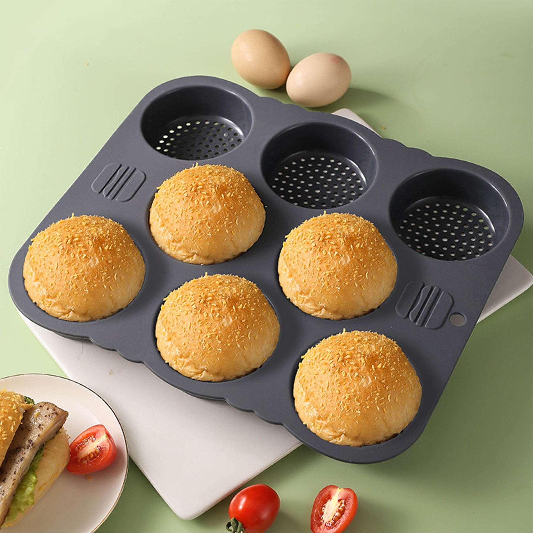 Silicone Hamburg Bread Mold 6