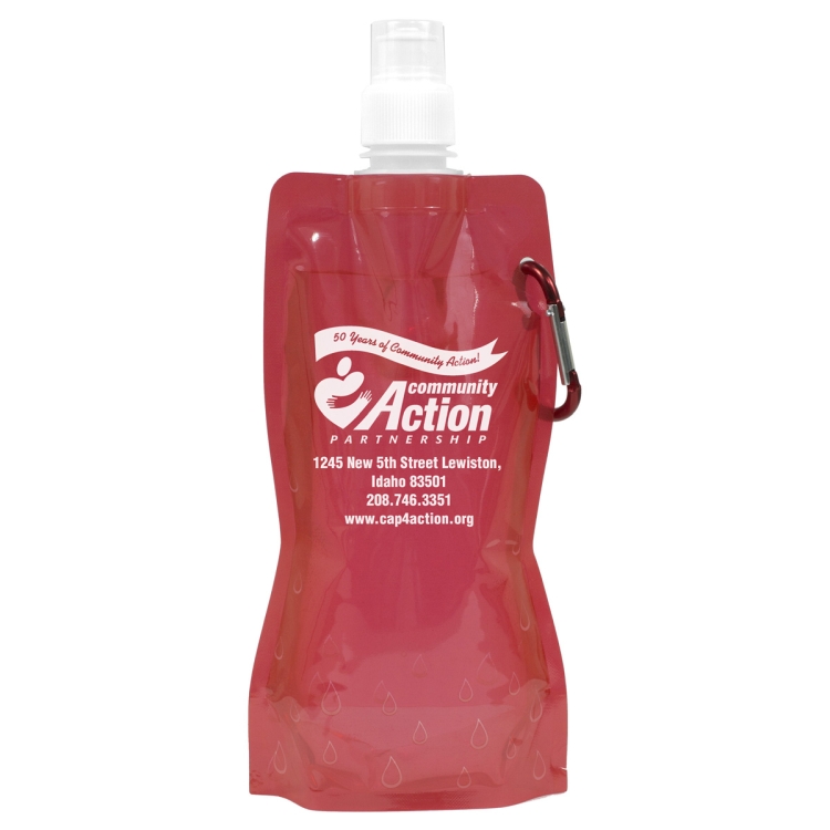 "Roll Up" 18 oz Foldable and Reusable Water Bottle with Matching Carabiner 29