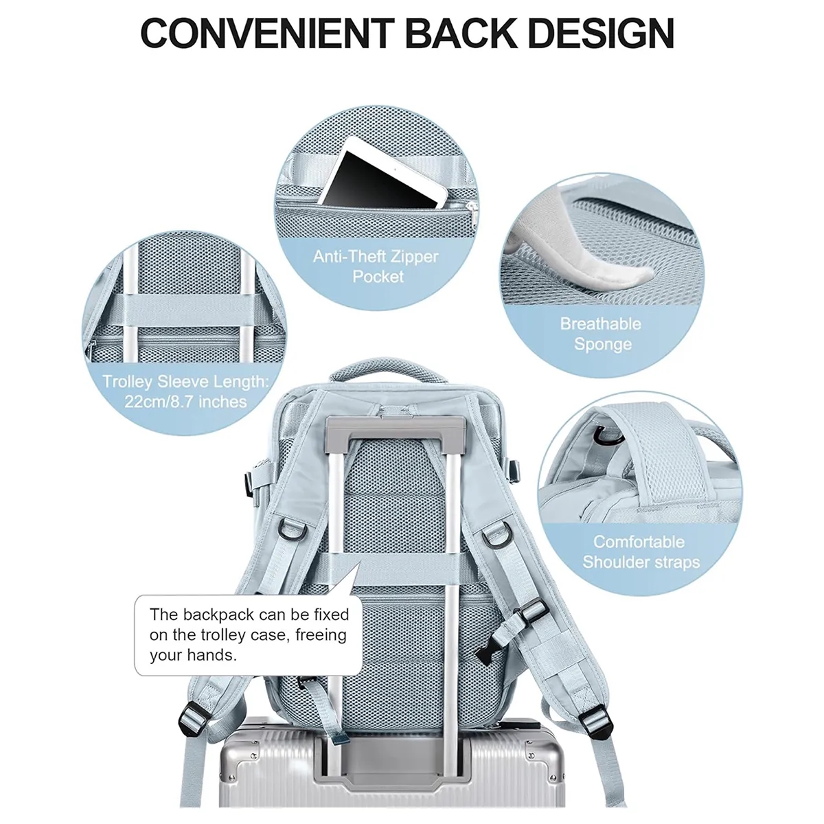 Expandable Flight Approved Backpack With Shoe Compartment 5
