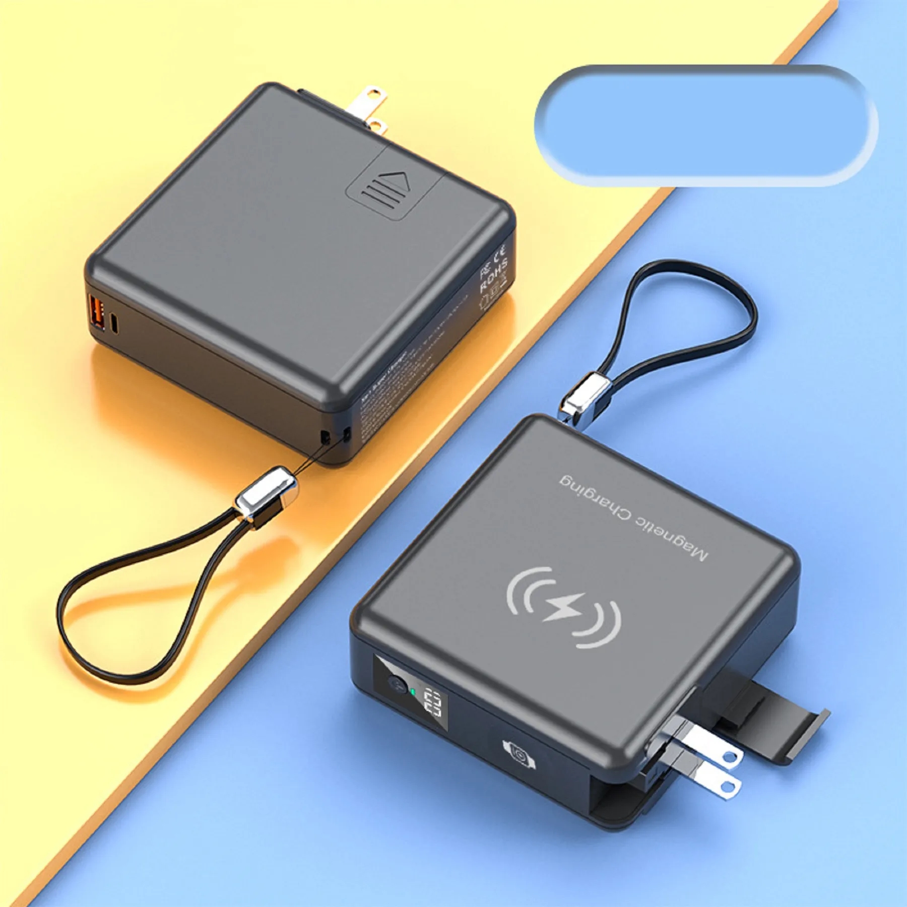 15000 mAh Magnetic Wireless Charging Power Bank with Plug 5