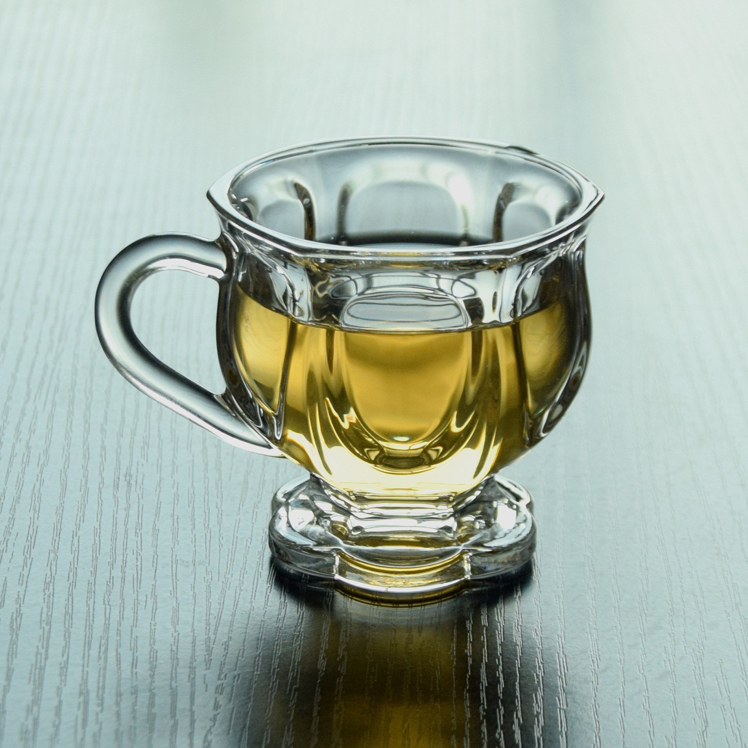5Oz Clear Glass Coffee Cup W/ Handle 6