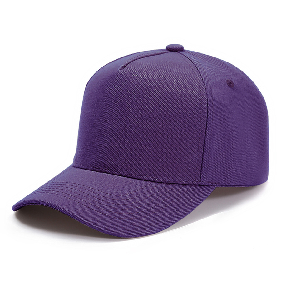 Stock Solid Color Polyester 5-Panel Cap 1