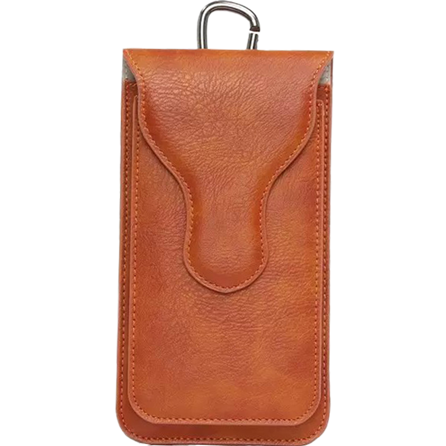 PU Leather Double Layer Texture Phone Bag w/ Carabine 9