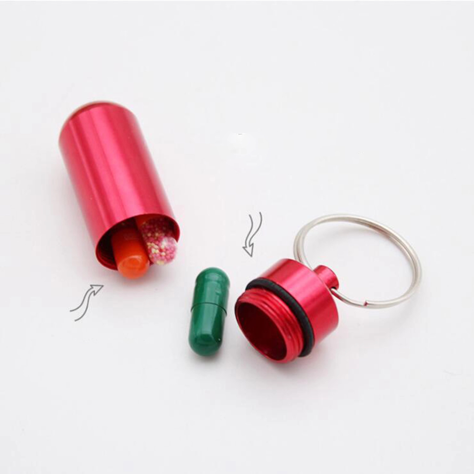 Metal Waterproof Keychain Pill Container 2