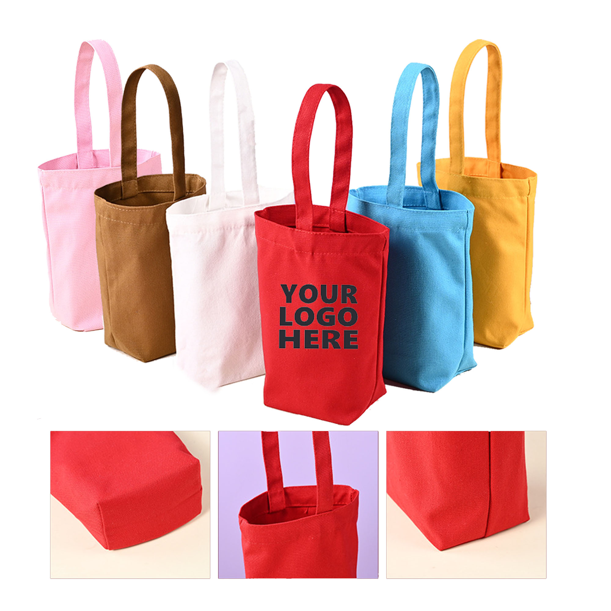 Canvas Handbag Bucket Bag, custom tote bag with logo imprint 2