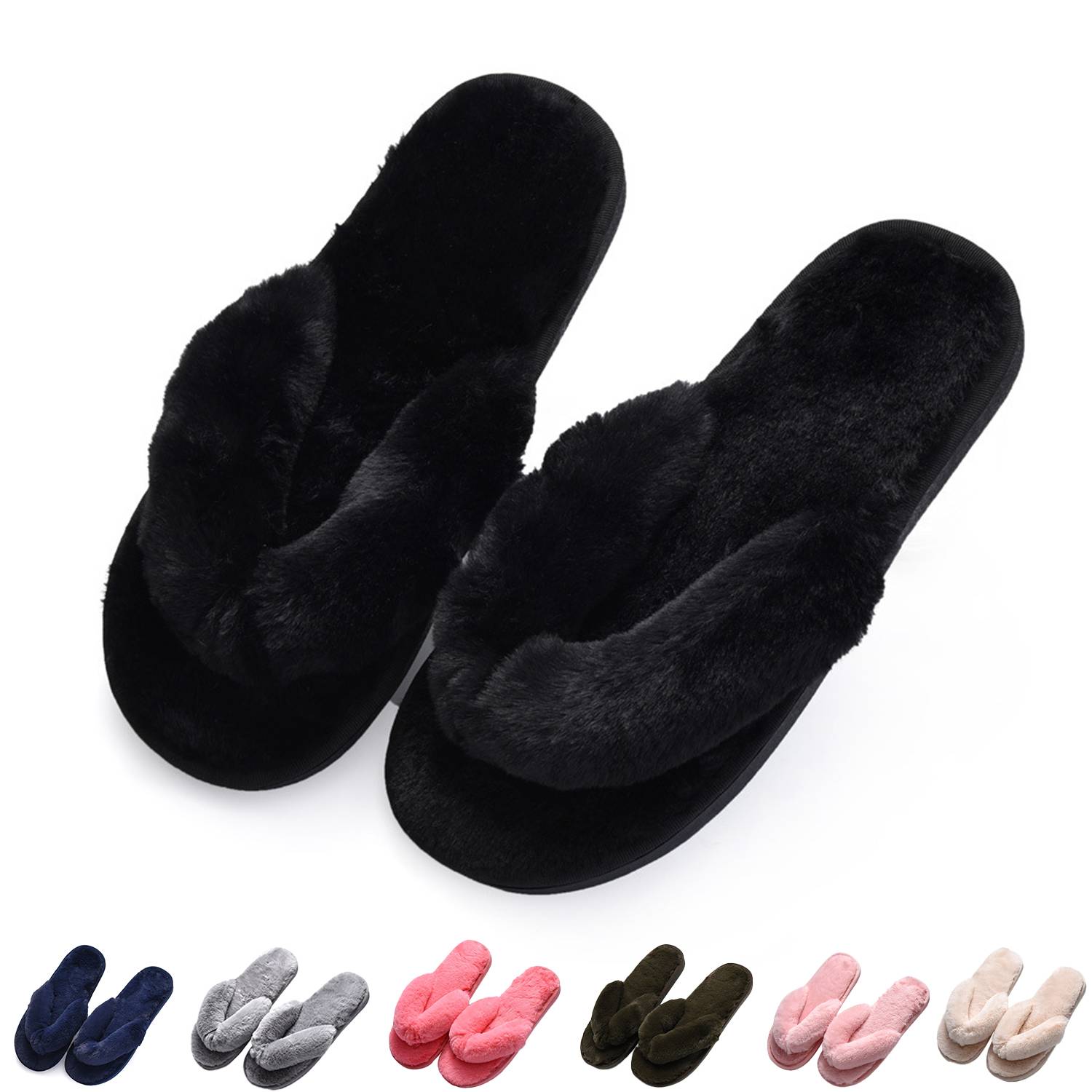 Unisex Plush Non-Slip Breathable Flip Flops 13