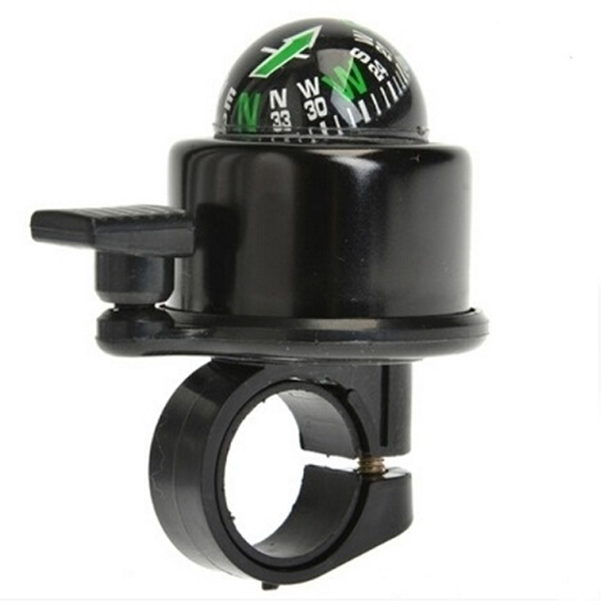 Aluminum Bicycle Bell With Compass 3" Length x 1.8" Width x 2.5" Height 2