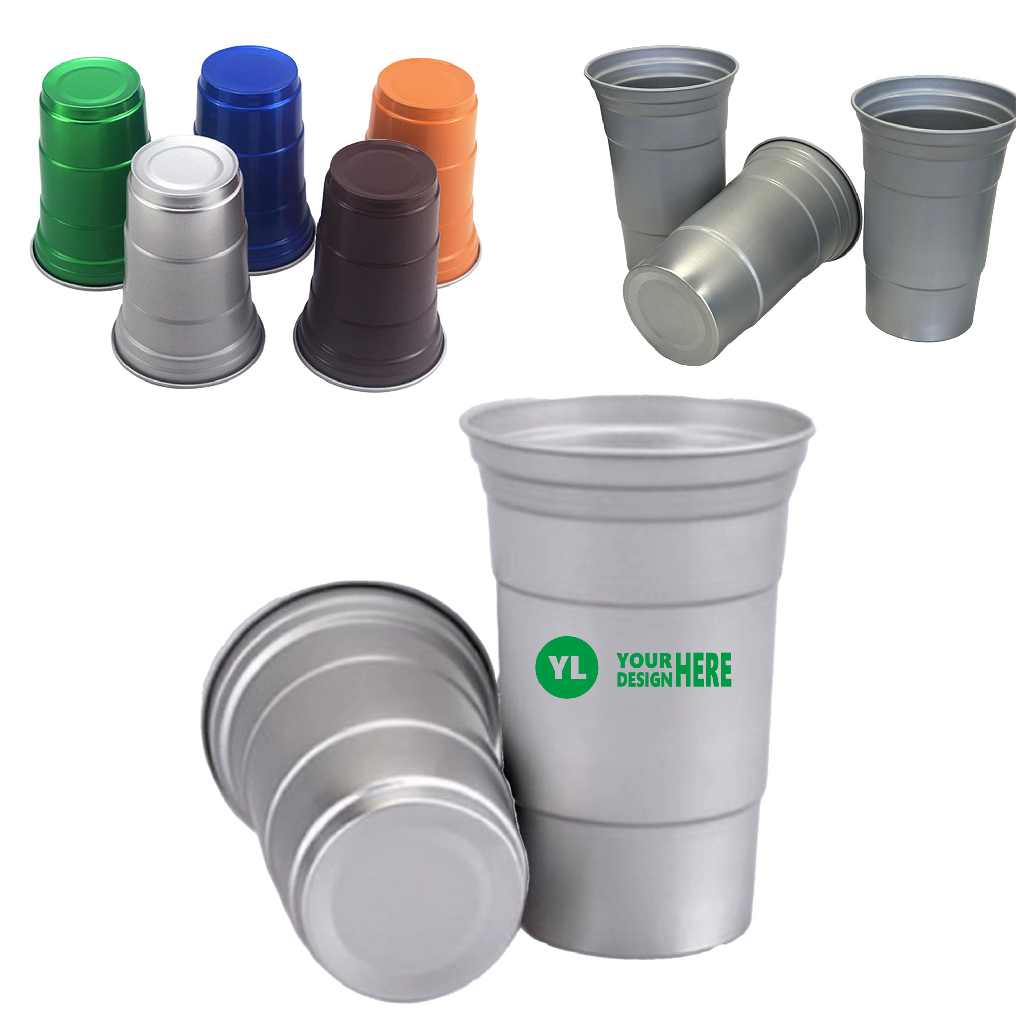 Food Grade Aluminum Beer Cup Party Sports Reusable Cup 3