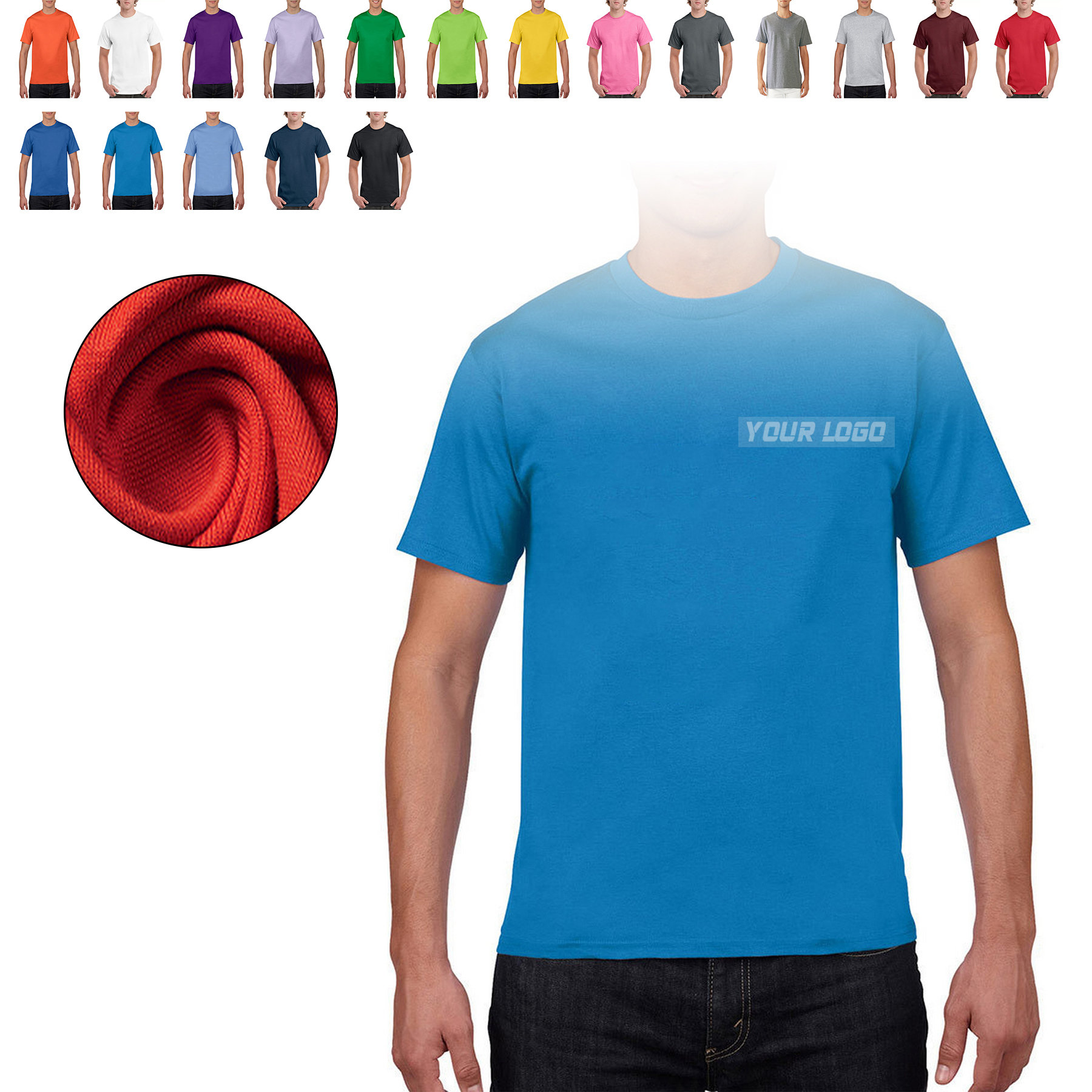 Unisex Cotton Round Neck Short Sleeve T-Shirt 2