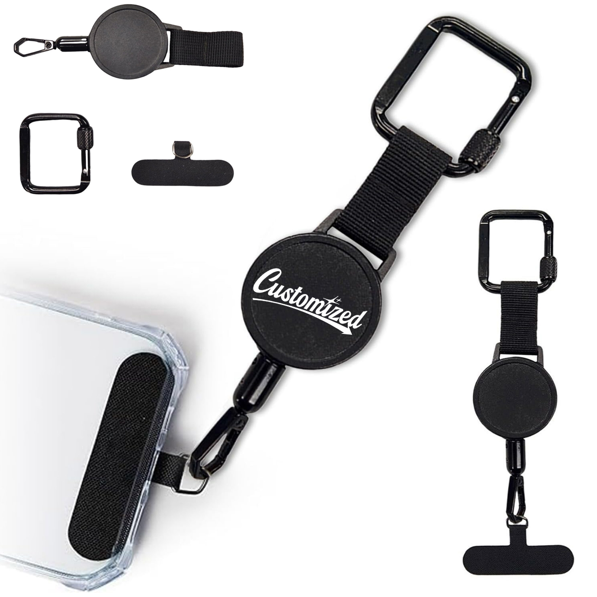 Retractable Key Chain Carabiner Clip Badge Reel Holder 10
