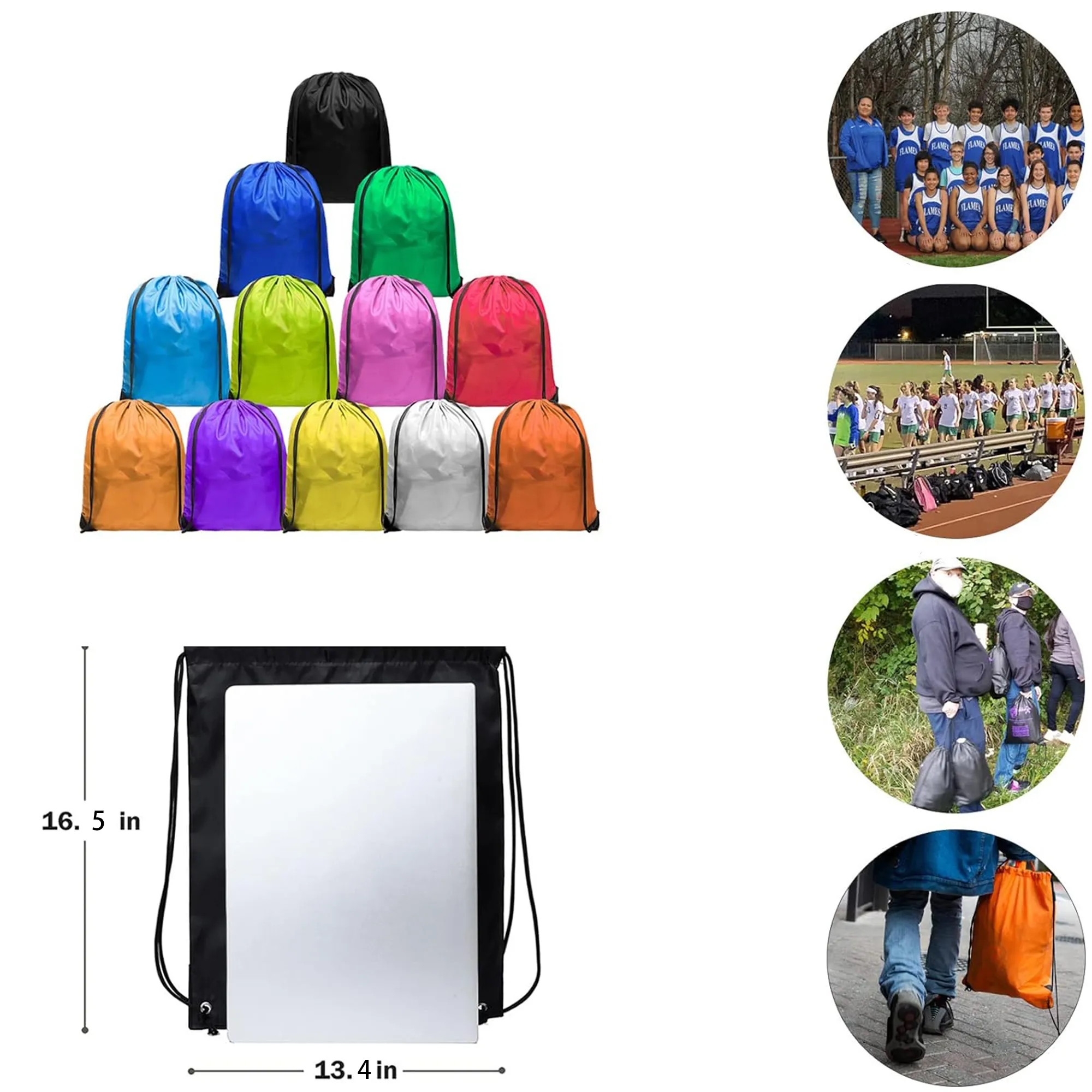 210D Drawstring Bag Basketball Backpack 3