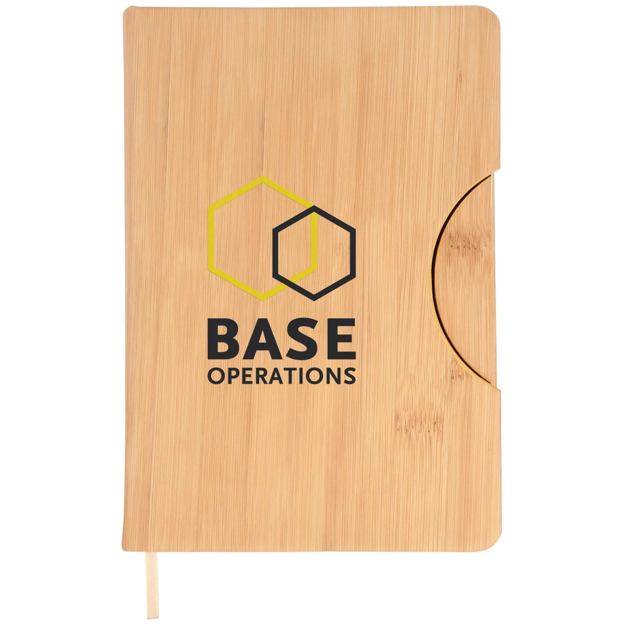 5.8x8.3 Maui Faux Bamboo Notebook with Phone Holder 6