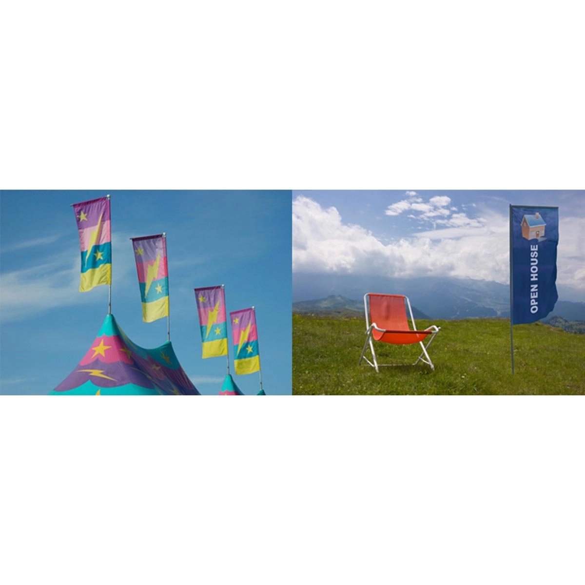 Blank 200D Nylon Standard Tower Flags 13' x 35" 2