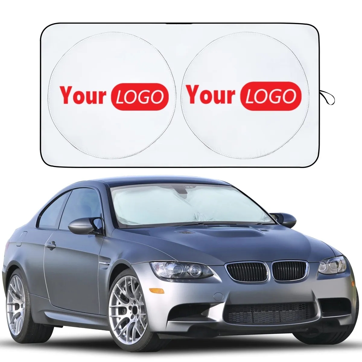 Custom Logo Portable Foldable Car Vehicle Window Sunshade 2