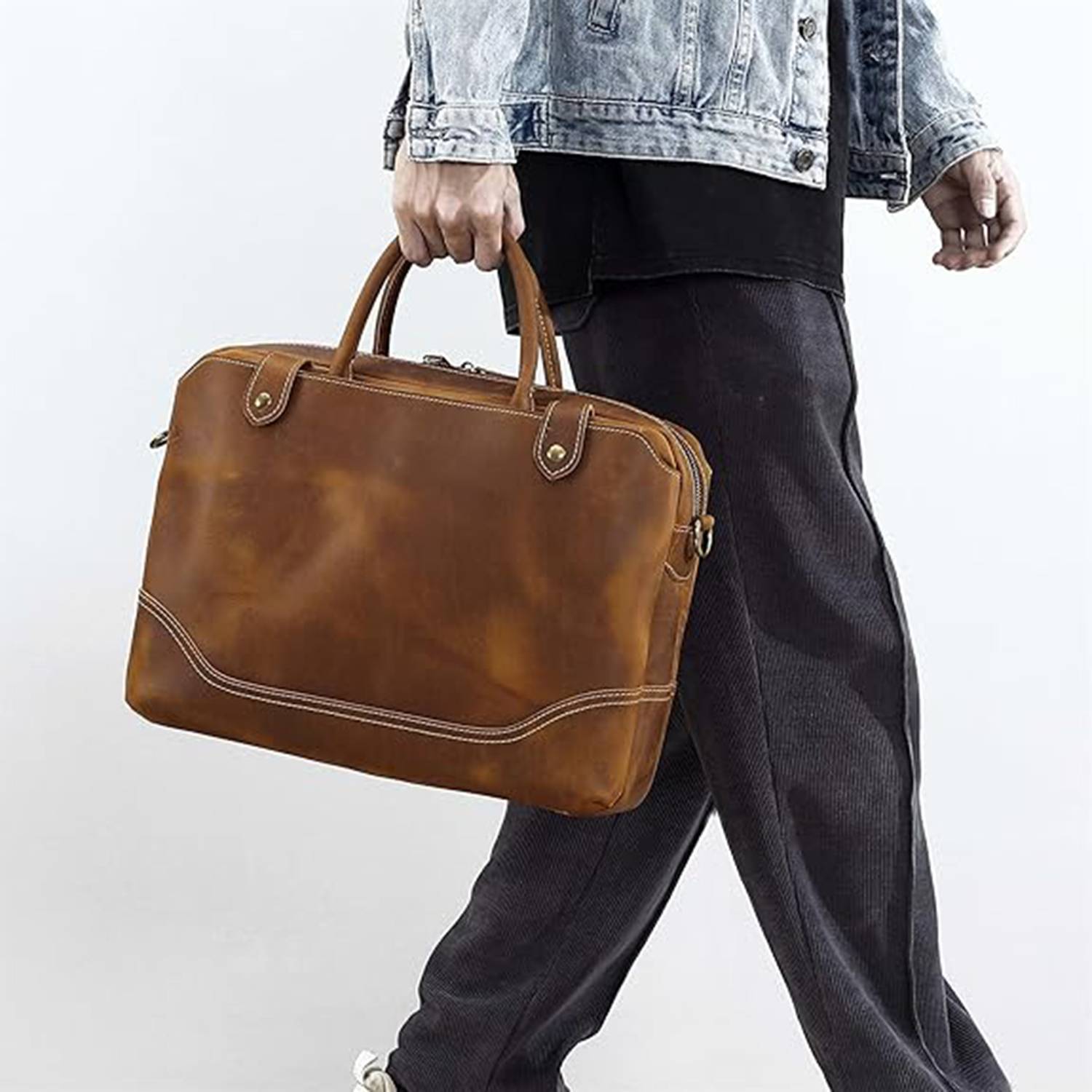Genuine Leather Laptop Messenger Bag 6