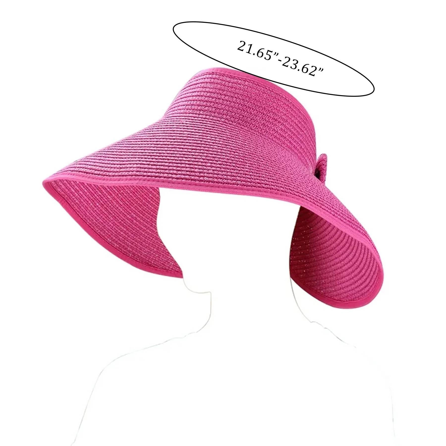 Summer Bow Tie Straw Visor Sun Hat 3