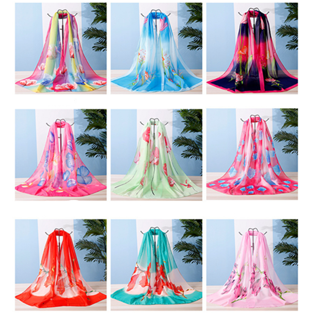 Women Silk Chiffon Scarf 3