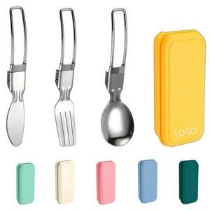 Portable Reusable Travel Stainless Steel Folding Cutlery Set 13