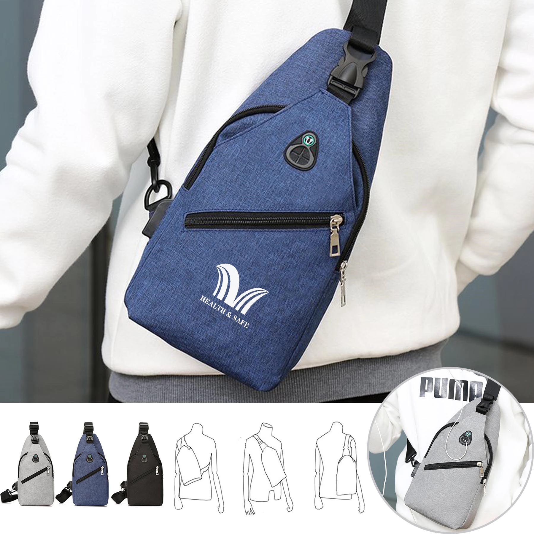Sling Backpack with USB Charging 3