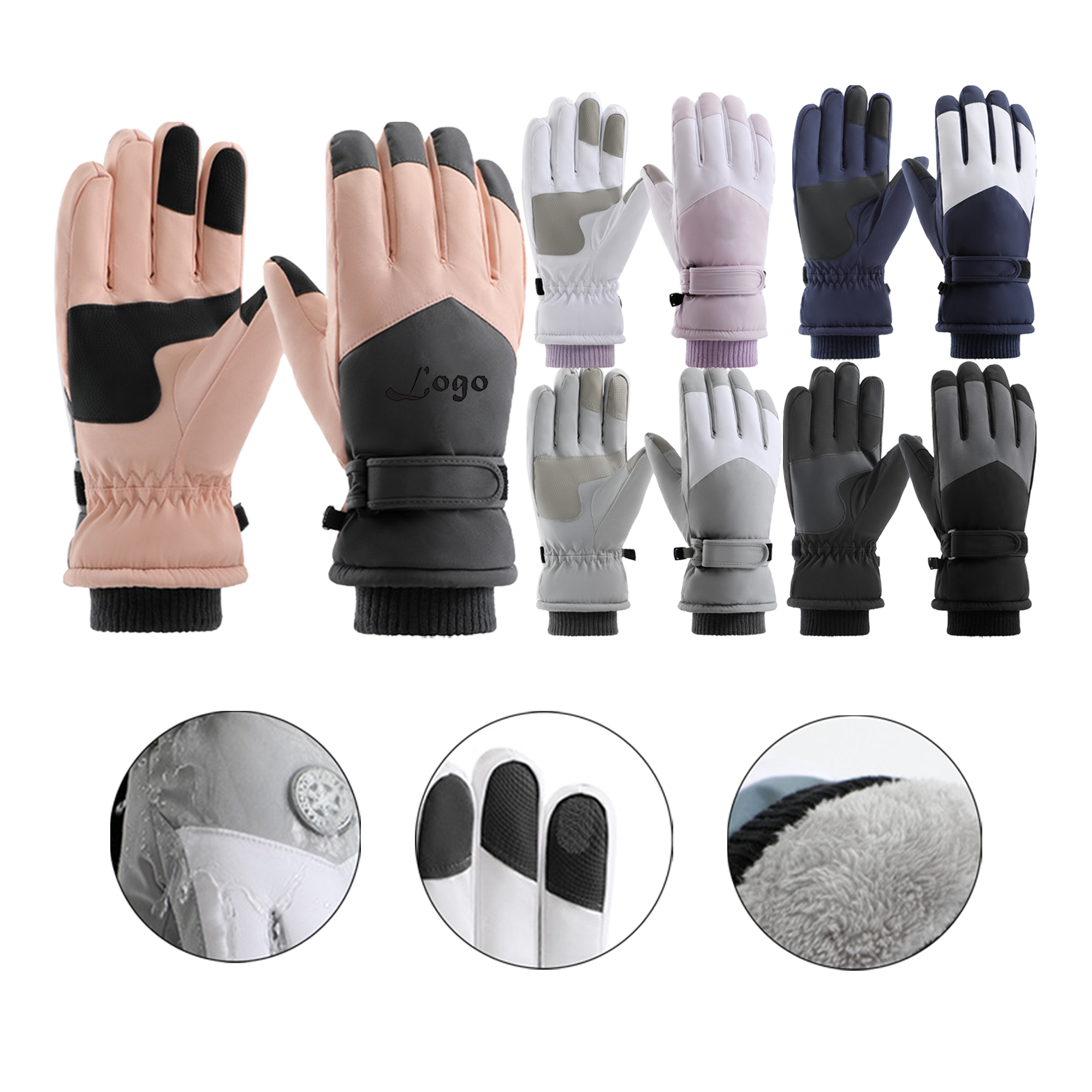 Waterproof Windproof Touchscreen Ski Gloves 2