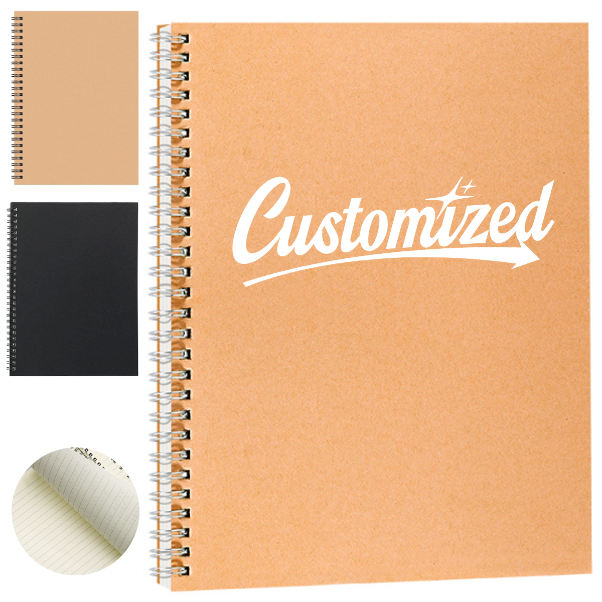 B5 Eco-Friendly Kraft Spiral Notebook Lined Pages Journal 2