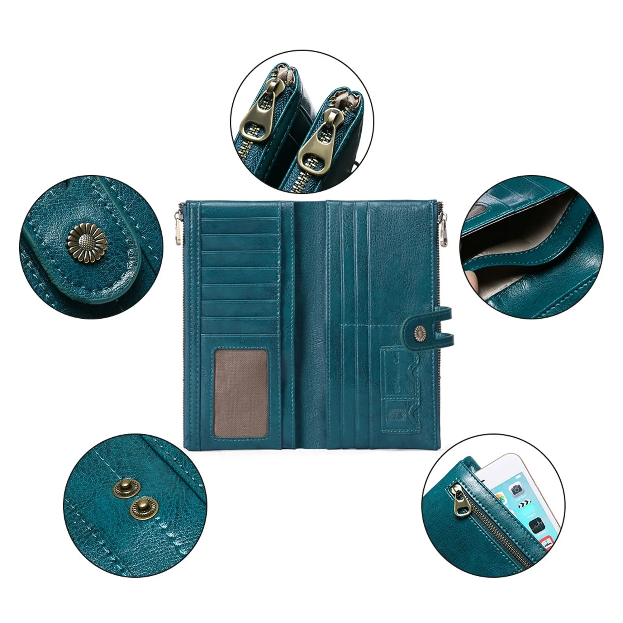 Leather Ladies Wallet with RFID Protection 3