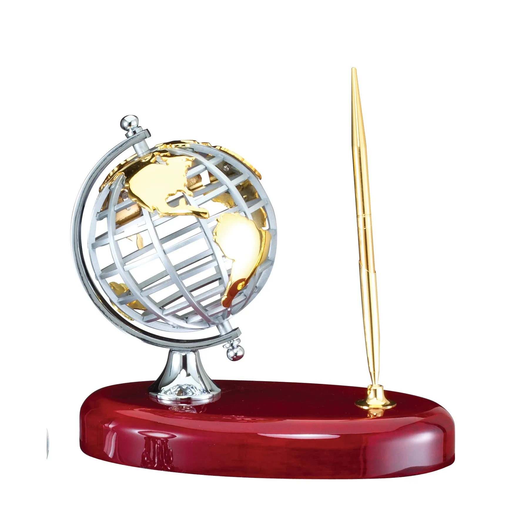 Piano Finish Globe & Pen Desk Set 2