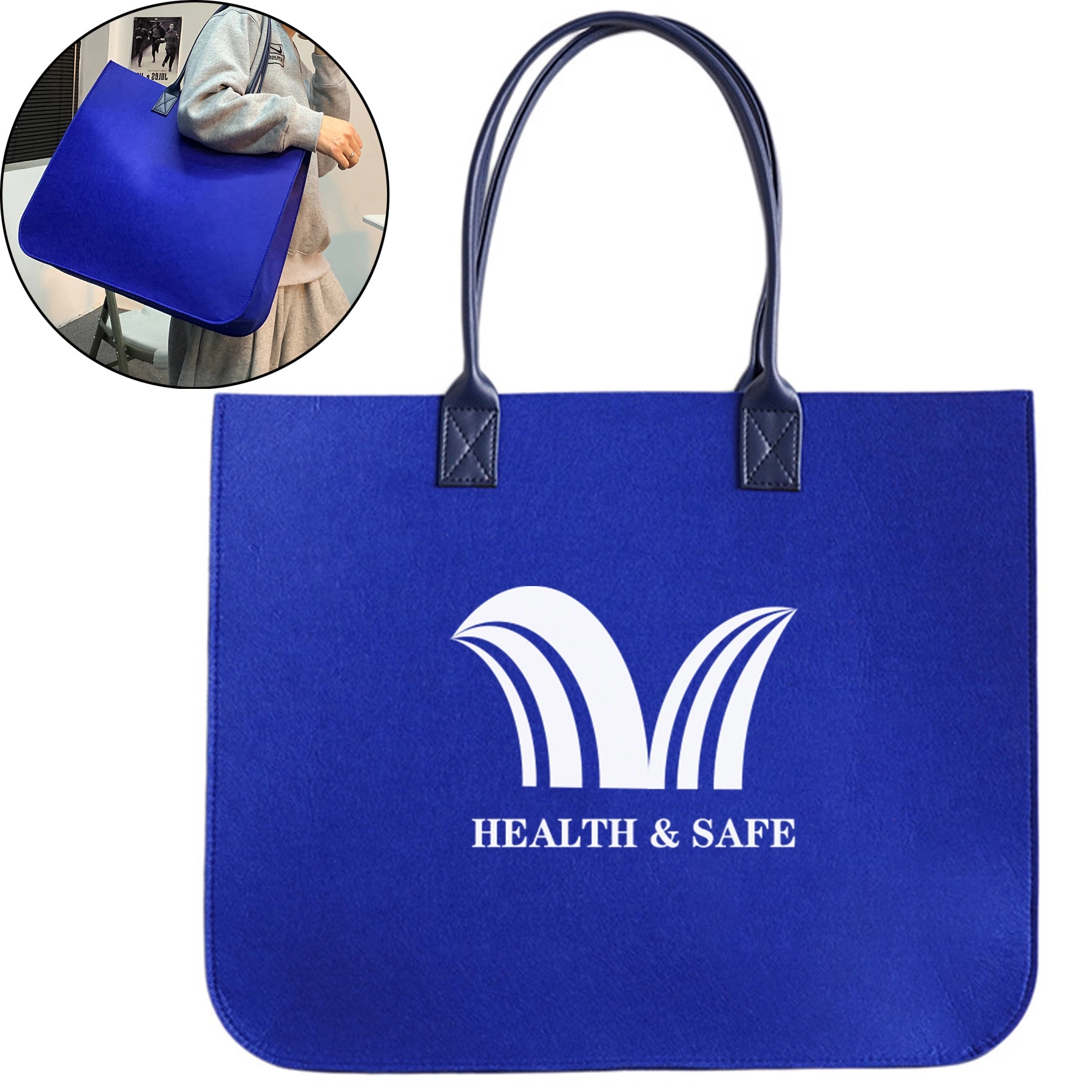 Felt Oversized Shoulder Tote Bag 1