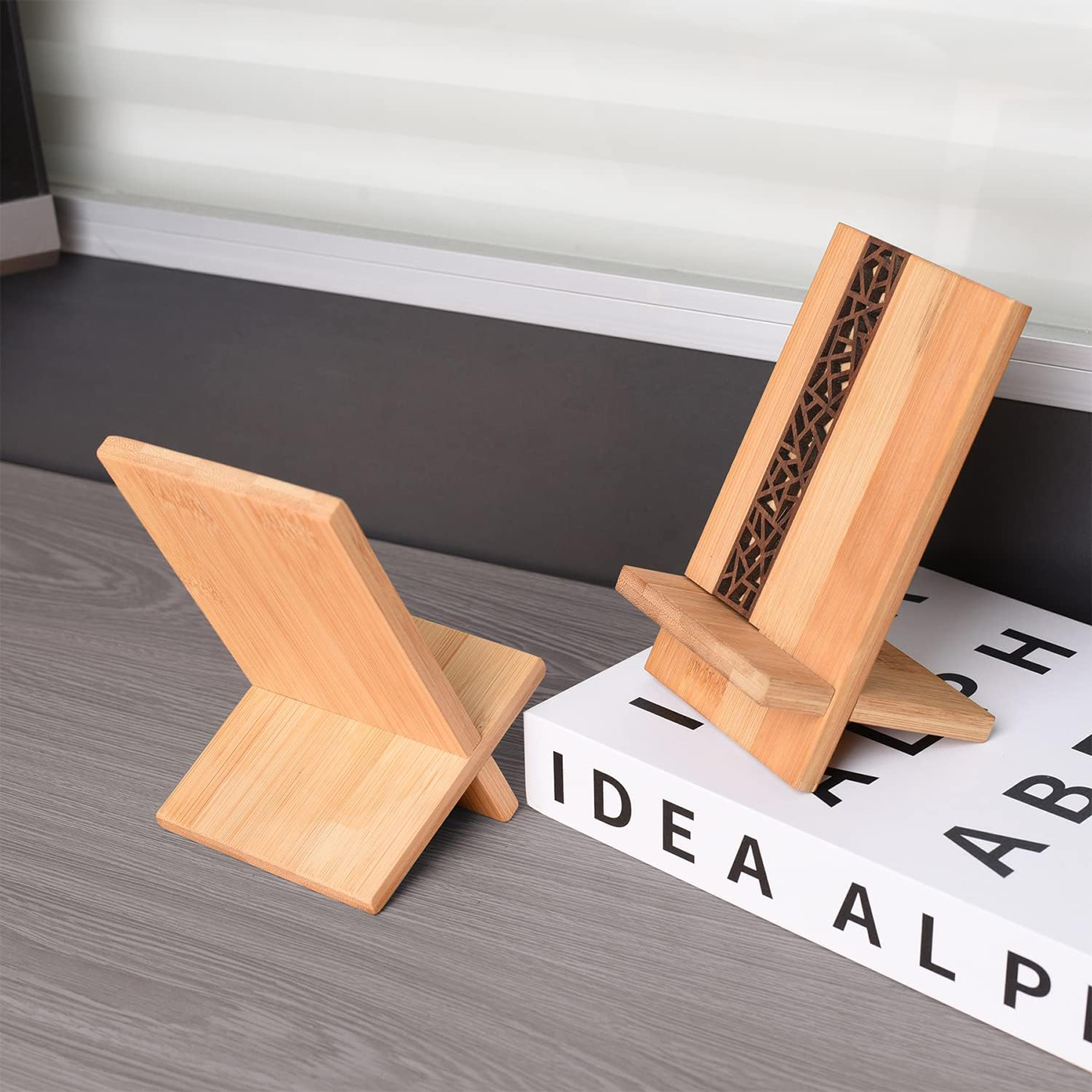 Bamboo Wood Portable Phone Stand 5